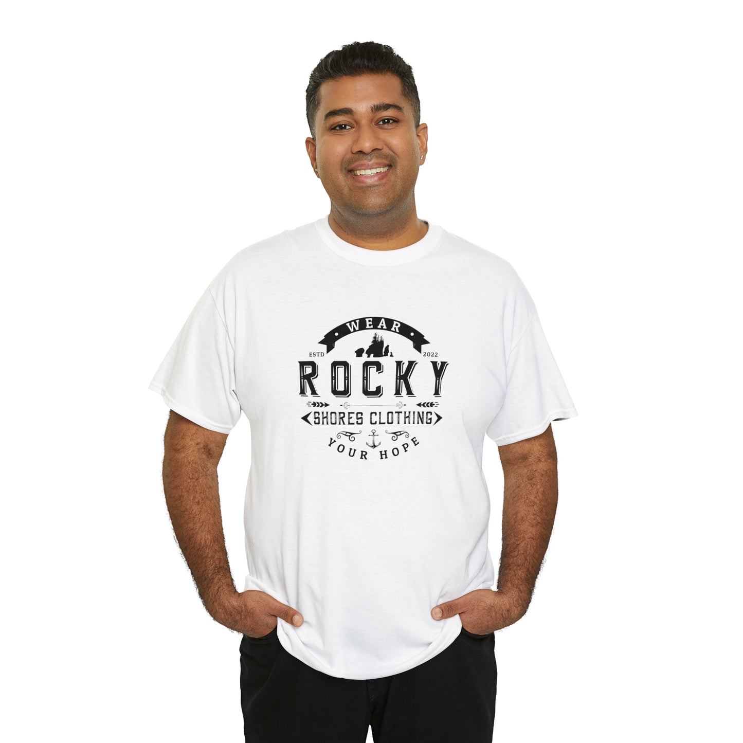 Introducing the Rocky Shores Vintage Unisex Heavy Cotton Tee: Where Comfort Meets Timeless Style. Step into a world of effortless fashion with the Rocky Shores Vintage Unisex Heavy Cotton Tee, a true essential for every wardrobe. Crafted from 100% cotton (fiber content may vary for different colors), this tee is a symphony of comfort and quality.