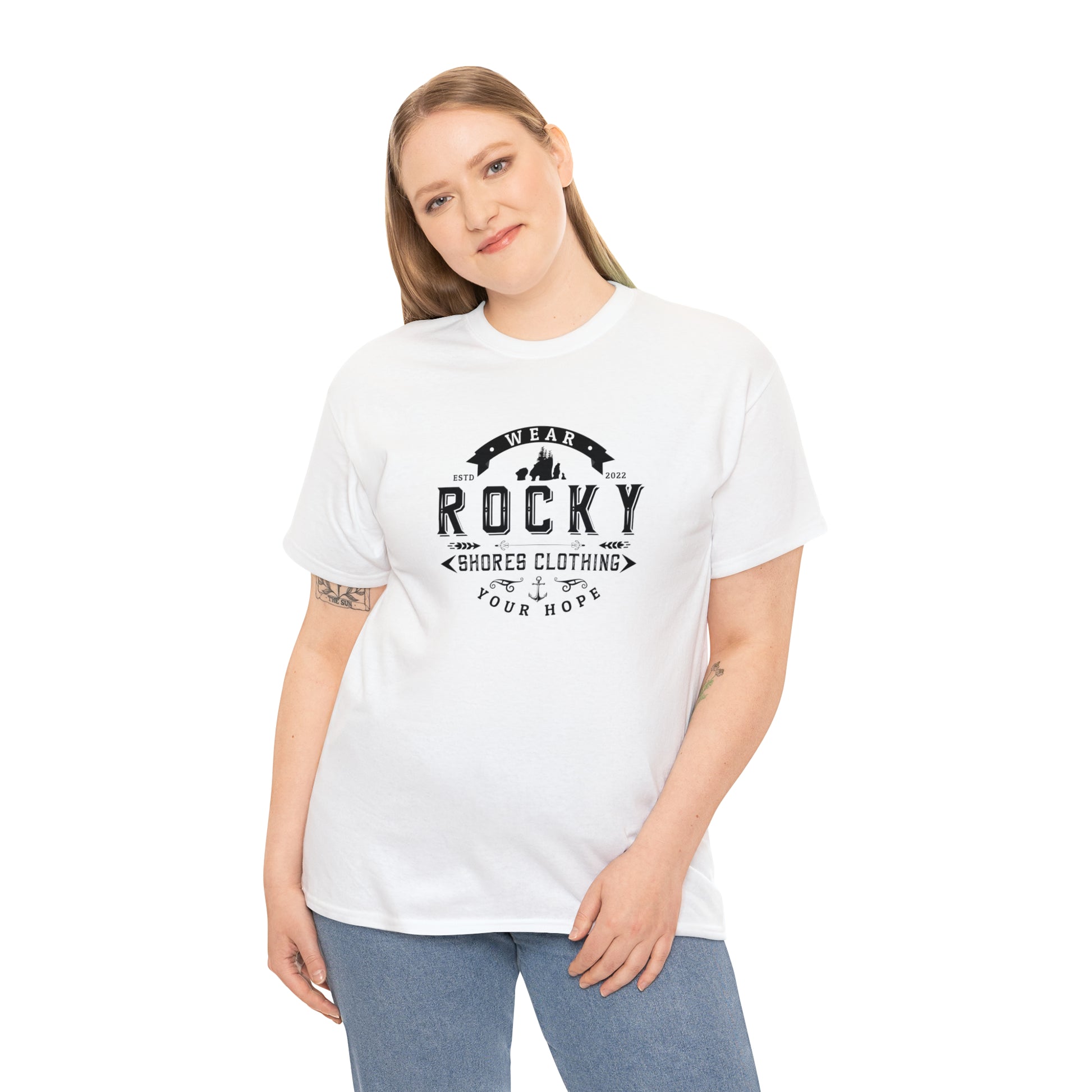 Introducing the Rocky Shores Vintage Unisex Heavy Cotton Tee: Where Comfort Meets Timeless Style. Step into a world of effortless fashion with the Rocky Shores Vintage Unisex Heavy Cotton Tee, a true essential for every wardrobe. Crafted from 100% cotton (fiber content may vary for different colors), this tee is a symphony of comfort and quality.