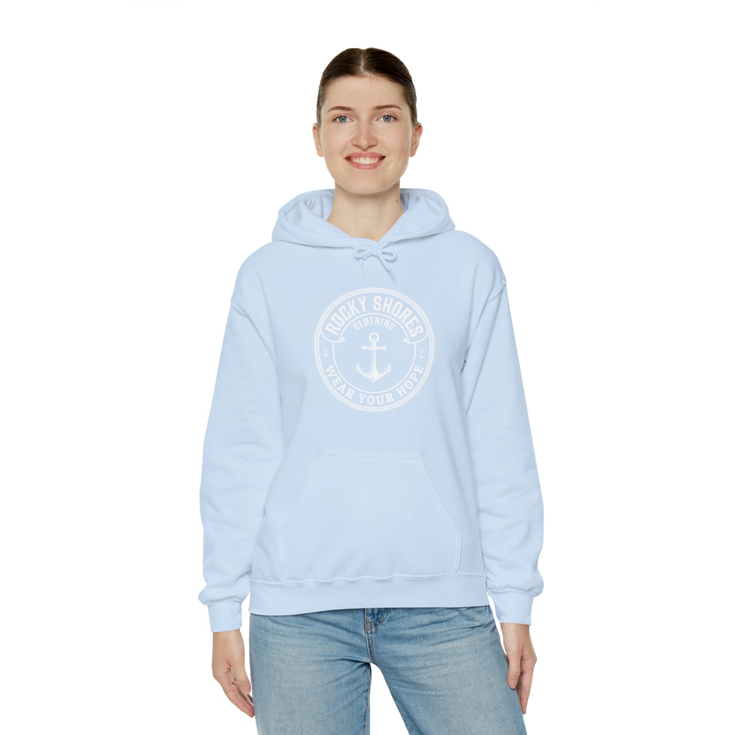 Introducing the Rocky Shores Anchored in Hope Unisex Hoodie – the epitome of comfort and style united. This hoodie goes beyond mere clothing; it's an oasis of relaxation. Skillfully crafted from a rich blend of cotton and polyester, it envelops you in a plush embrace, turning every wear into a moment of cozy warmth and comfort, especially on those chilly days.