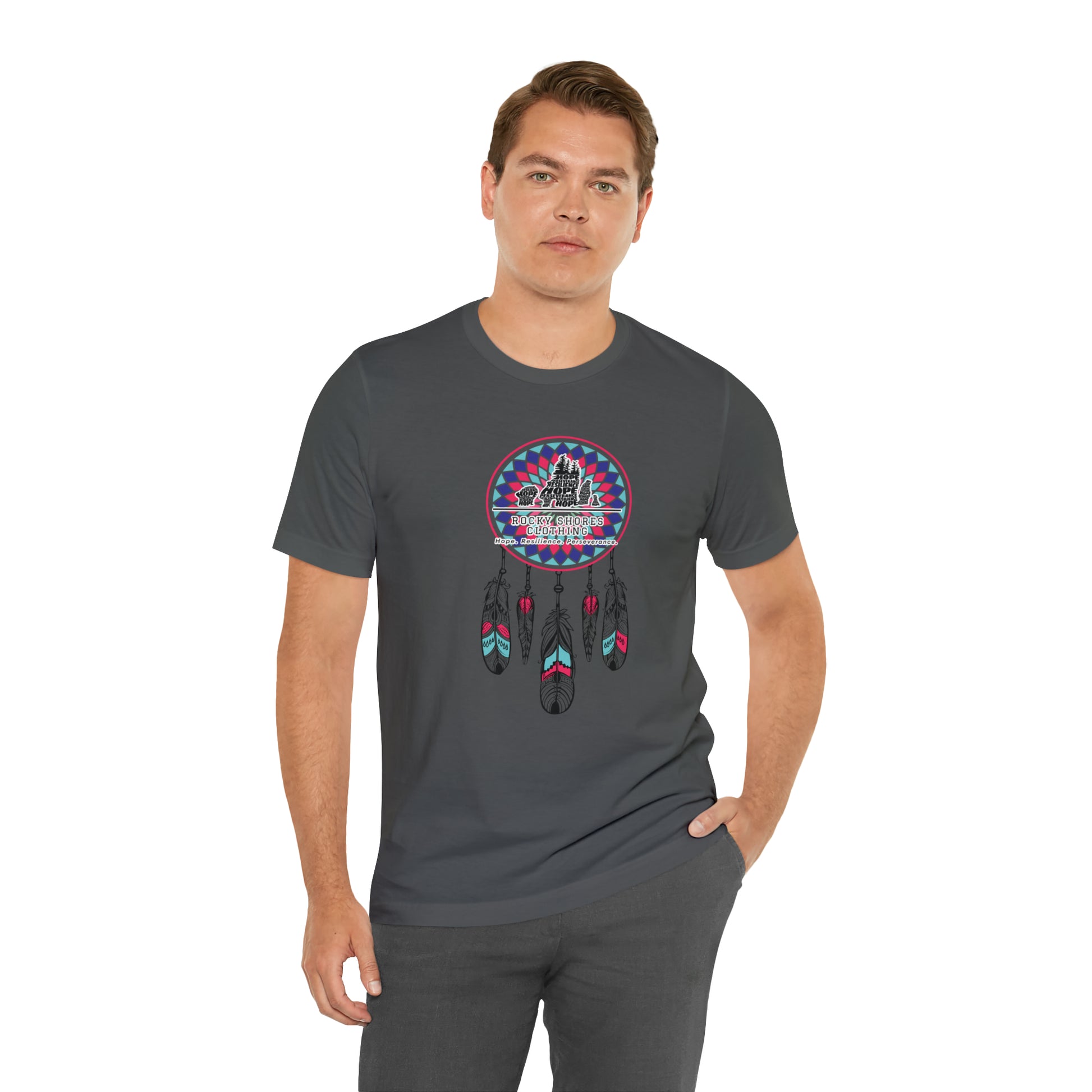 Introducing the timeless Rocky Shores Unisex Dream Catcher Jersey Short Sleeve Tee – a piece that encapsulates the essence of a cherished favorite. Introducing the timeless Rocky Shores Unisex Dream Catcher Jersey Short Sleeve Tee – a piece that encapsulates the essence of a cherished favorite