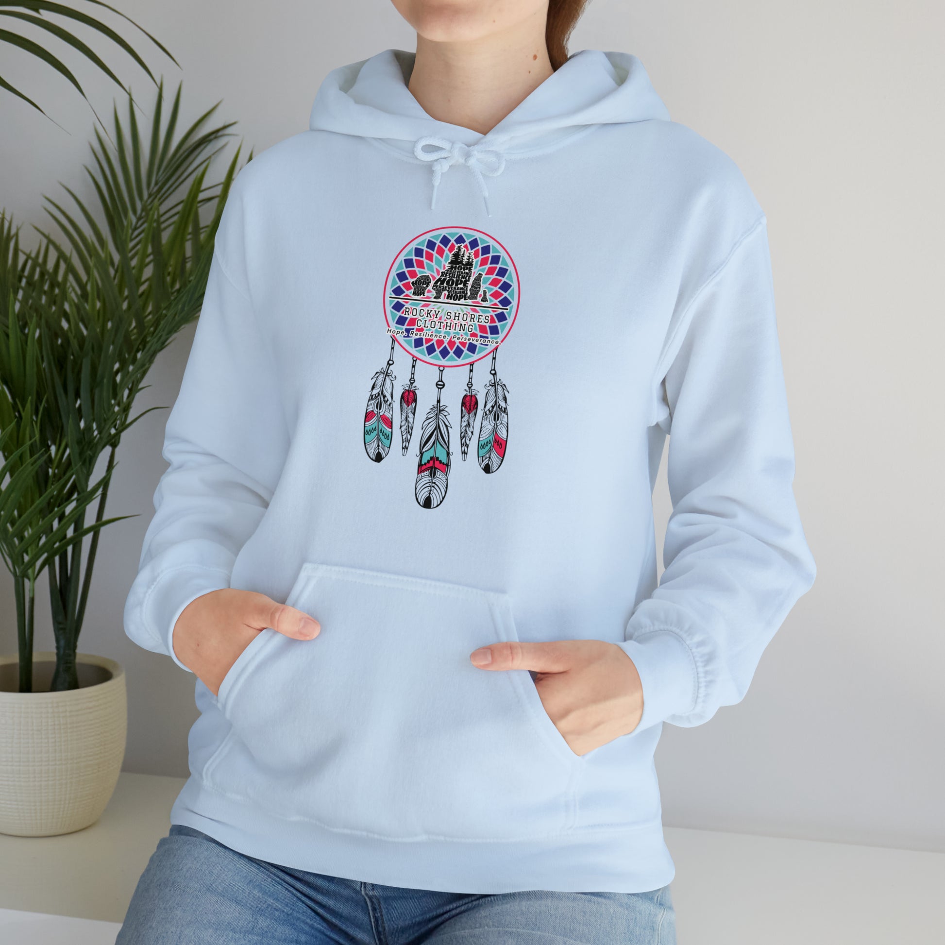 Introducing the Rocky Shores Dream Catcher Unisex Heavy Blend Hoodie – your ultimate companion for comfort and style. The perfect choice for embracing the cold, this hoodie boasts a medium-heavy fabric weight, providing both substance and comfort. With a composition of 50% cotton and 50% polyester (fiber content may vary for different colors)