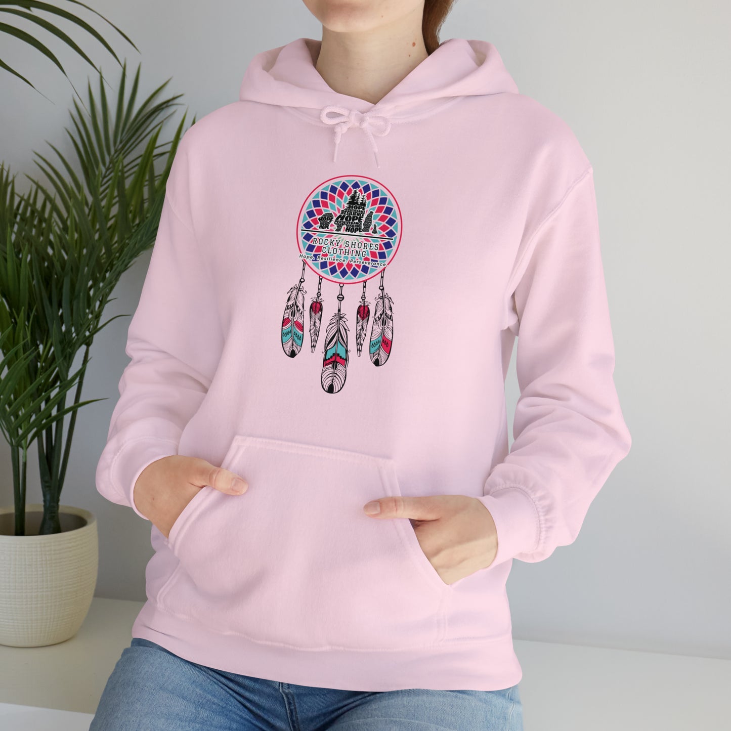 Introducing the Rocky Shores Dream Catcher Unisex Heavy Blend Hoodie – your ultimate companion for comfort and style. The perfect choice for embracing the cold, this hoodie boasts a medium-heavy fabric weight, providing both substance and comfort. With a composition of 50% cotton and 50% polyester (fiber content may vary for different colors)