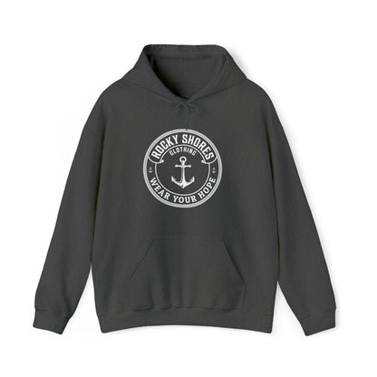 Introducing the Rocky Shores Anchored in Hope Unisex Hoodie – the epitome of comfort and style united. This hoodie goes beyond mere clothing; it's an oasis of relaxation. Skillfully crafted from a rich blend of cotton and polyester, it envelops you in a plush embrace, turning every wear into a moment of cozy warmth and comfort, especially on those chilly days.