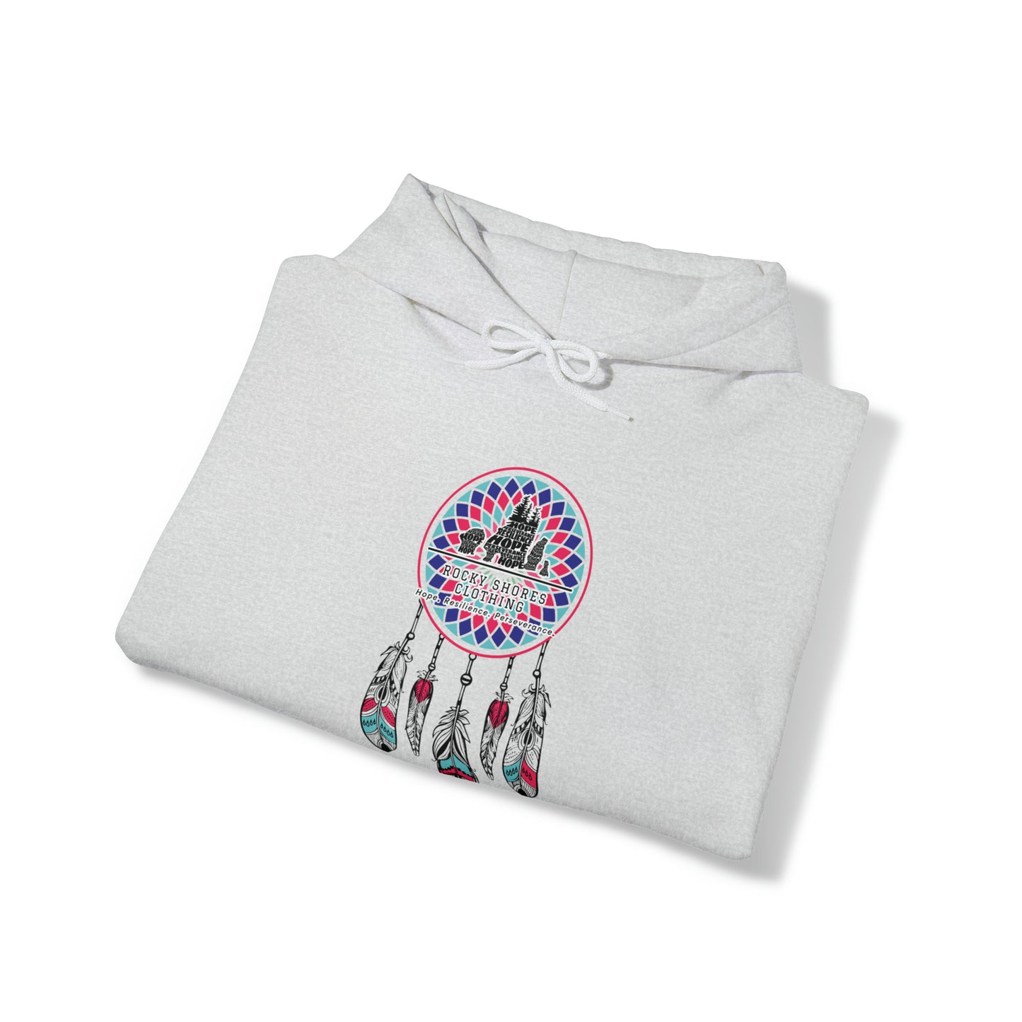 Introducing the Rocky Shores Dream Catcher Unisex Heavy Blend Hoodie – your ultimate companion for comfort and style. The perfect choice for embracing the cold, this hoodie boasts a medium-heavy fabric weight, providing both substance and comfort. With a composition of 50% cotton and 50% polyester (fiber content may vary for different colors)