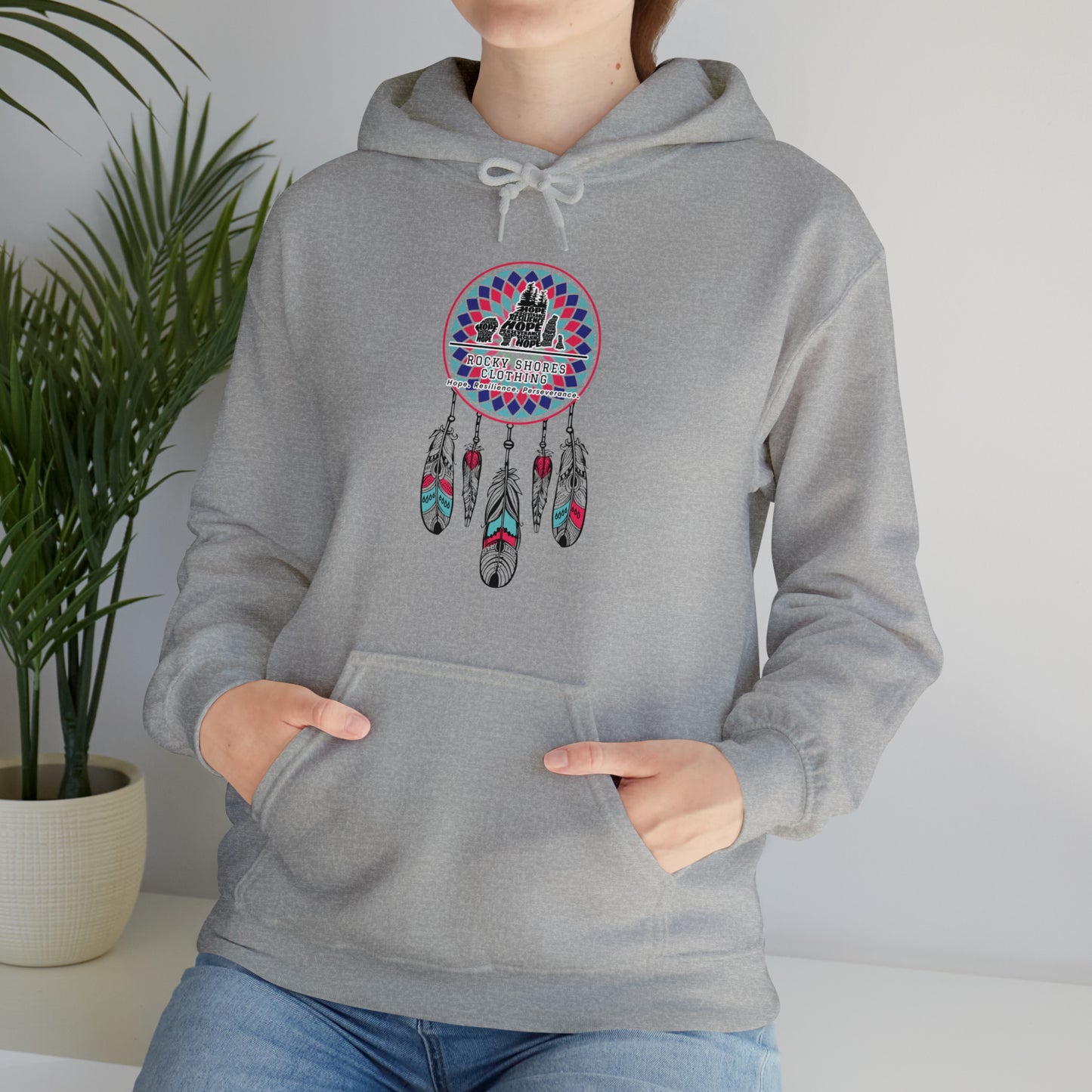 Introducing the Rocky Shores Dream Catcher Unisex Heavy Blend Hoodie – your ultimate companion for comfort and style. The perfect choice for embracing the cold, this hoodie boasts a medium-heavy fabric weight, providing both substance and comfort. With a composition of 50% cotton and 50% polyester (fiber content may vary for different colors)