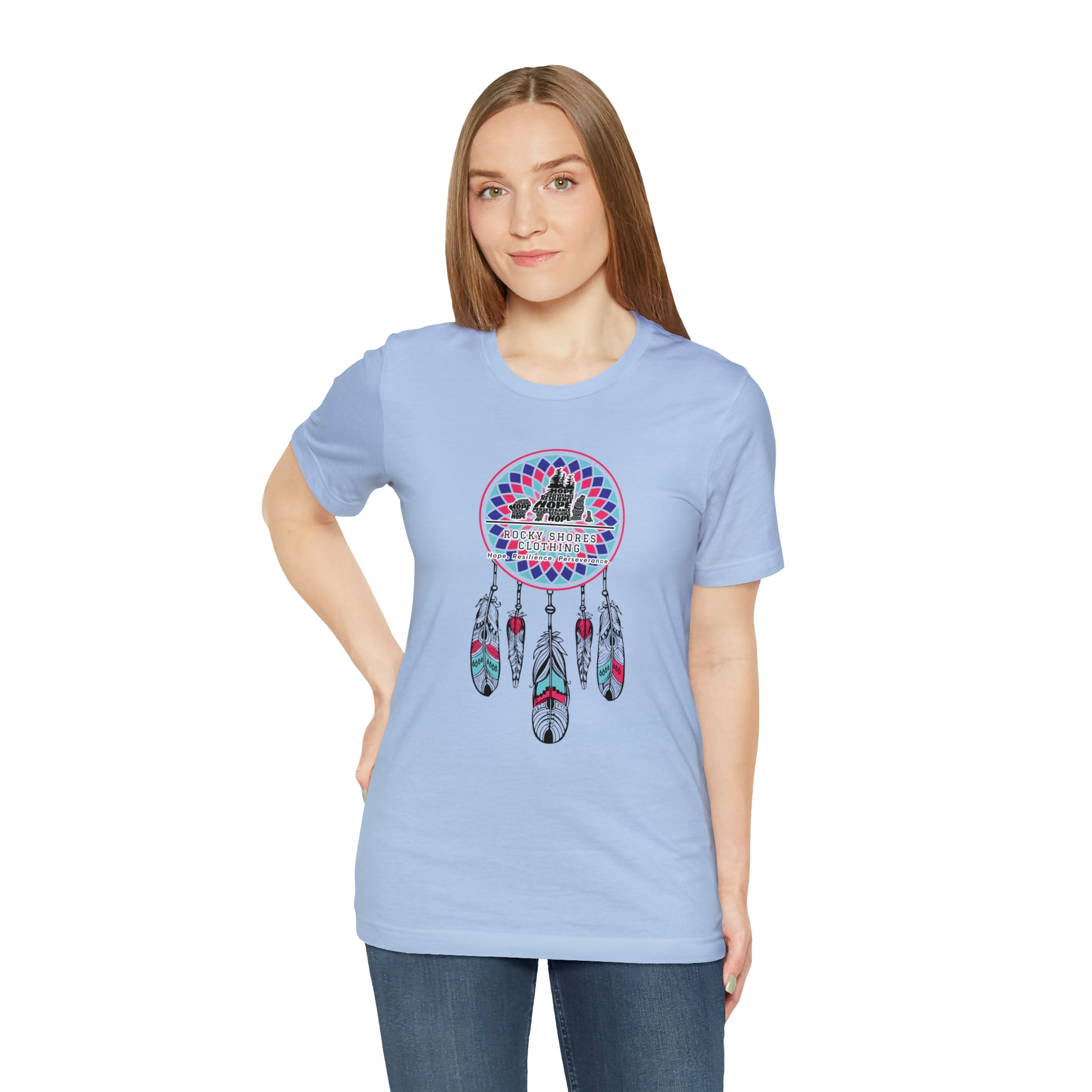 Introducing the timeless Rocky Shores Unisex Dream Catcher Jersey Short Sleeve Tee – a piece that encapsulates the essence of a cherished favorite. Introducing the timeless Rocky Shores Unisex Dream Catcher Jersey Short Sleeve Tee – a piece that encapsulates the essence of a cherished favorite