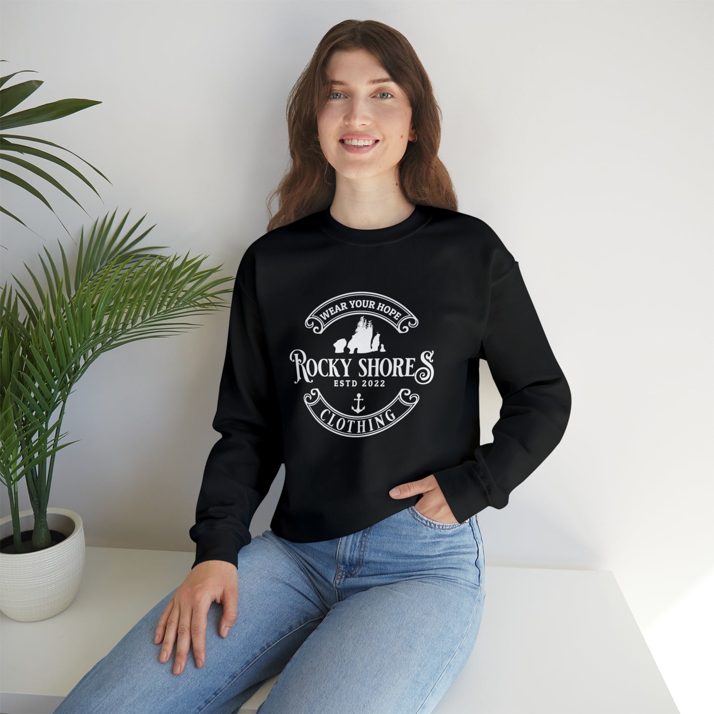 Introducing the Rocky Shores Unisex Heavy Blend Crewneck Sweatshirt – where comfort meets versatility in every thread. Designed to seamlessly fit into any situation, this sweatshirt is your go-to source of warmth and ease, exuding an air of effortless style.