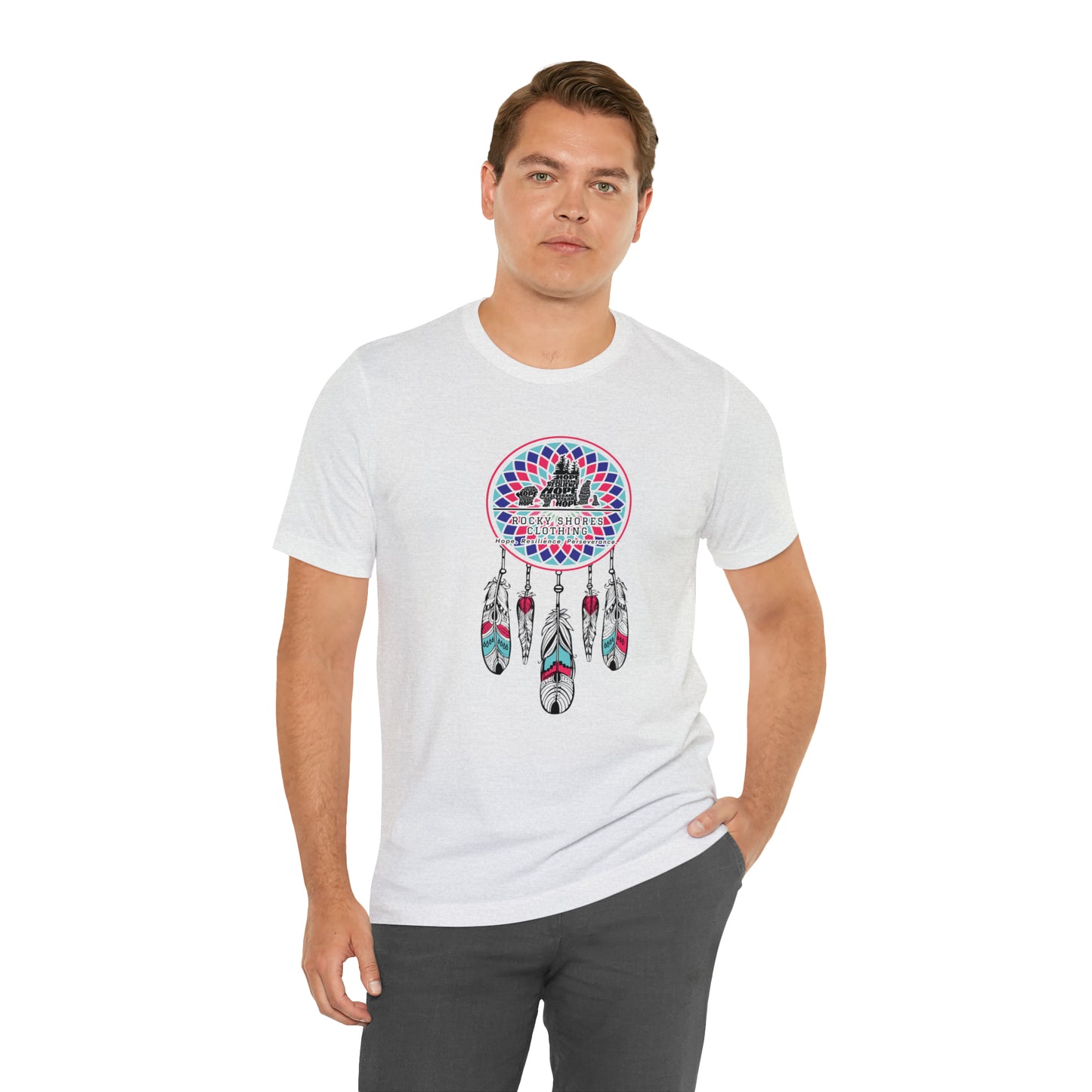 Introducing the timeless Rocky Shores Unisex Dream Catcher Jersey Short Sleeve Tee – a piece that encapsulates the essence of a cherished favorite. Introducing the timeless Rocky Shores Unisex Dream Catcher Jersey Short Sleeve Tee – a piece that encapsulates the essence of a cherished favorite