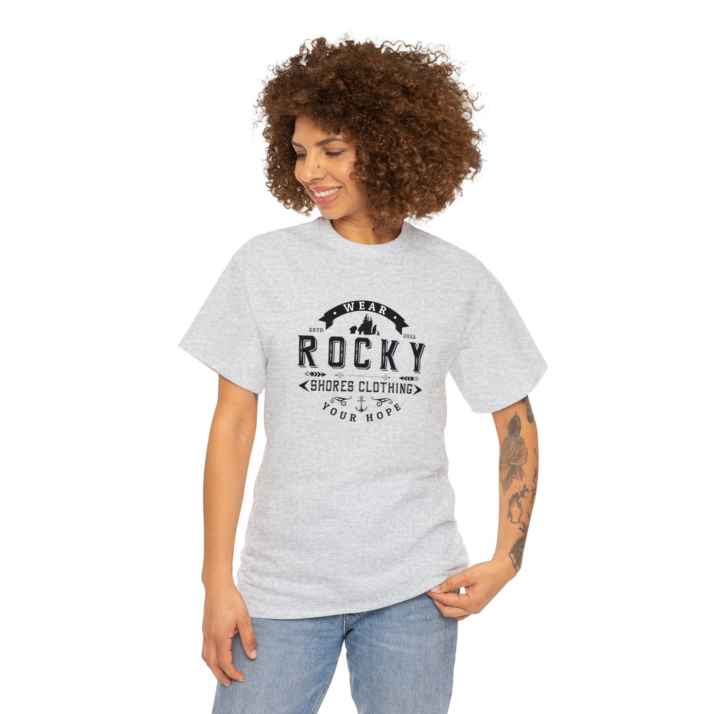 Introducing the Rocky Shores Vintage Unisex Heavy Cotton Tee: Where Comfort Meets Timeless Style. Step into a world of effortless fashion with the Rocky Shores Vintage Unisex Heavy Cotton Tee, a true essential for every wardrobe. Crafted from 100% cotton (fiber content may vary for different colors), this tee is a symphony of comfort and quality.