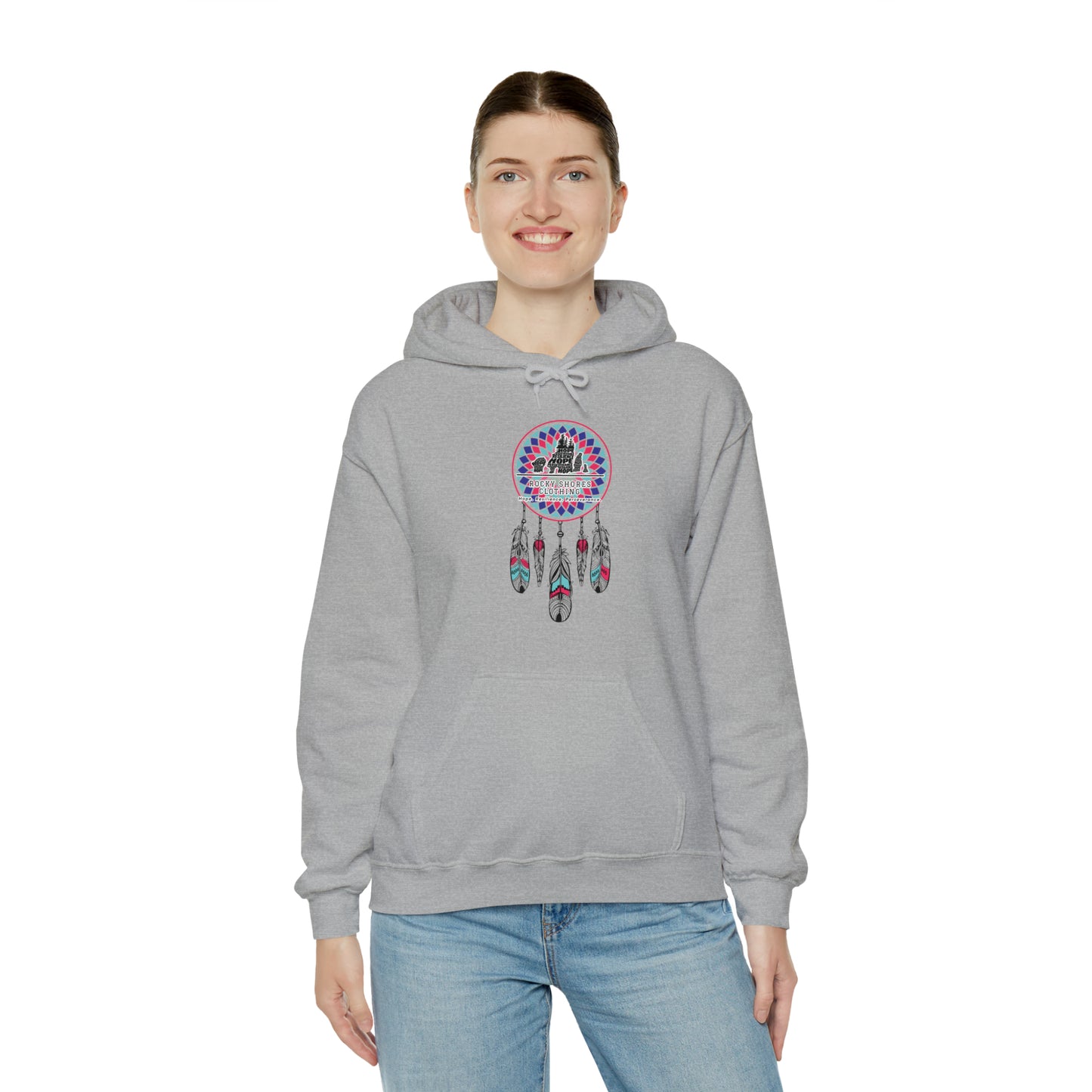 Introducing the Rocky Shores Dream Catcher Unisex Heavy Blend Hoodie – your ultimate companion for comfort and style. The perfect choice for embracing the cold, this hoodie boasts a medium-heavy fabric weight, providing both substance and comfort. With a composition of 50% cotton and 50% polyester (fiber content may vary for different colors)