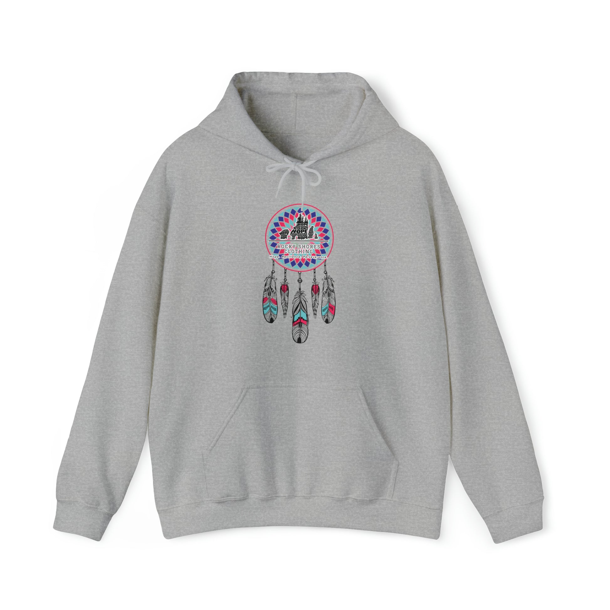 Introducing the Rocky Shores Dream Catcher Unisex Heavy Blend Hoodie – your ultimate companion for comfort and style. The perfect choice for embracing the cold, this hoodie boasts a medium-heavy fabric weight, providing both substance and comfort. With a composition of 50% cotton and 50% polyester (fiber content may vary for different colors)