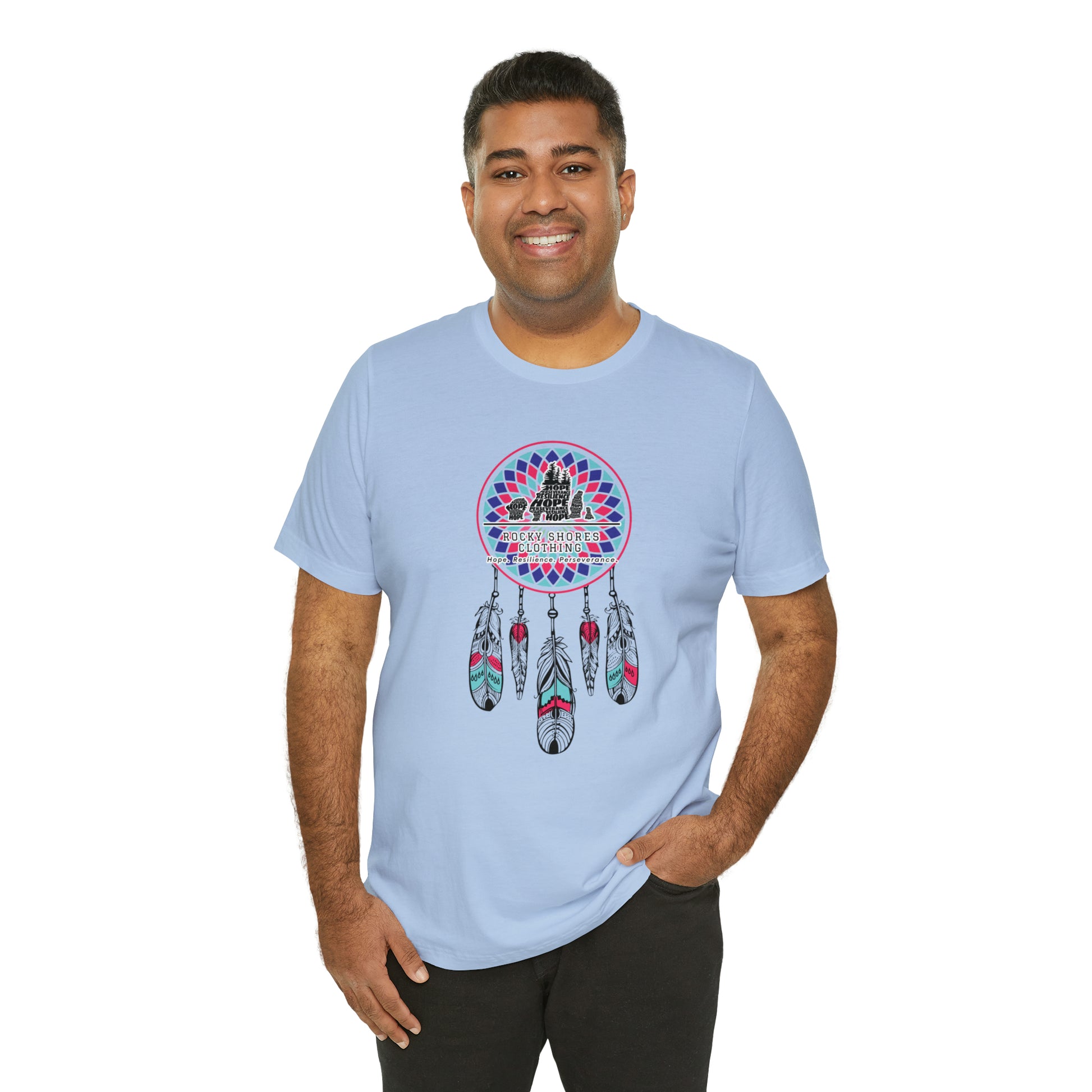 Introducing the timeless Rocky Shores Unisex Dream Catcher Jersey Short Sleeve Tee – a piece that encapsulates the essence of a cherished favorite. Introducing the timeless Rocky Shores Unisex Dream Catcher Jersey Short Sleeve Tee – a piece that encapsulates the essence of a cherished favorite