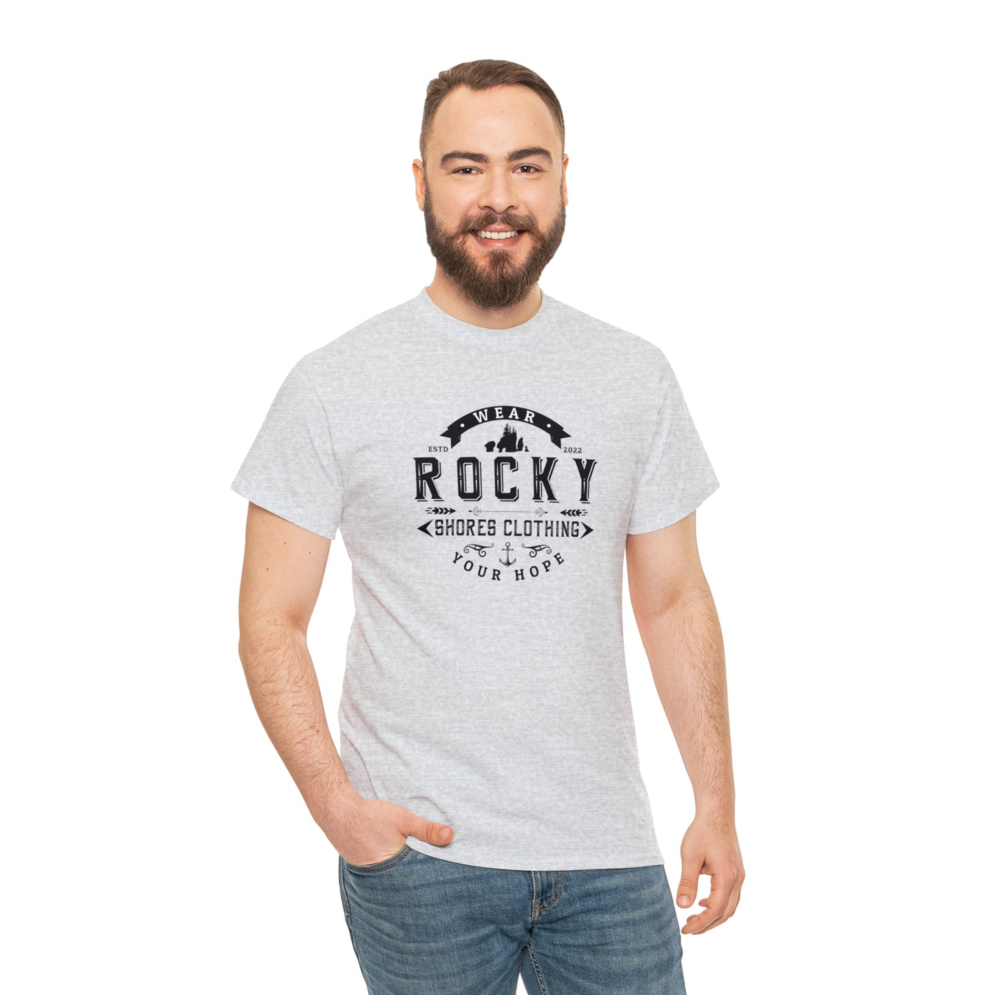 Introducing the Rocky Shores Vintage Unisex Heavy Cotton Tee: Where Comfort Meets Timeless Style. Step into a world of effortless fashion with the Rocky Shores Vintage Unisex Heavy Cotton Tee, a true essential for every wardrobe. Crafted from 100% cotton (fiber content may vary for different colors), this tee is a symphony of comfort and quality.