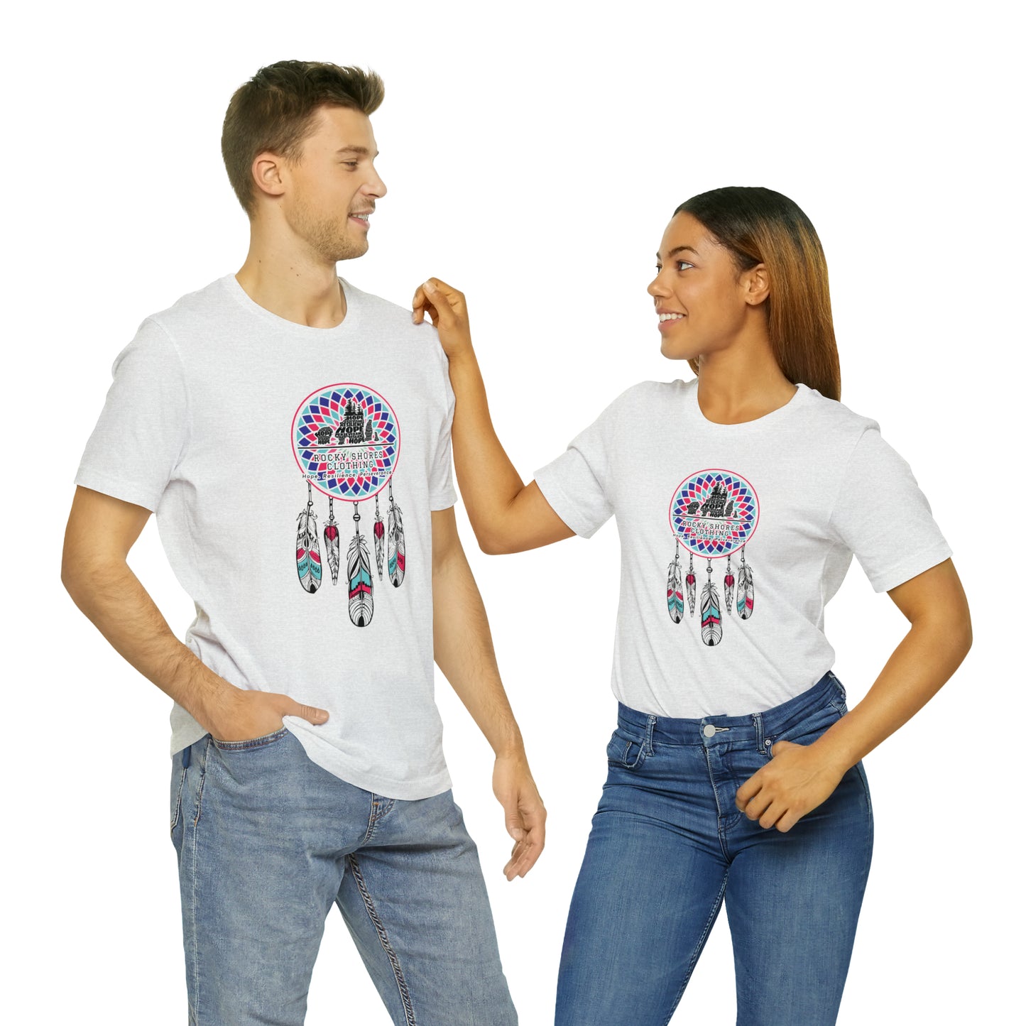 Introducing the timeless Rocky Shores Unisex Dream Catcher Jersey Short Sleeve Tee – a piece that encapsulates the essence of a cherished favorite. Introducing the timeless Rocky Shores Unisex Dream Catcher Jersey Short Sleeve Tee – a piece that encapsulates the essence of a cherished favorite