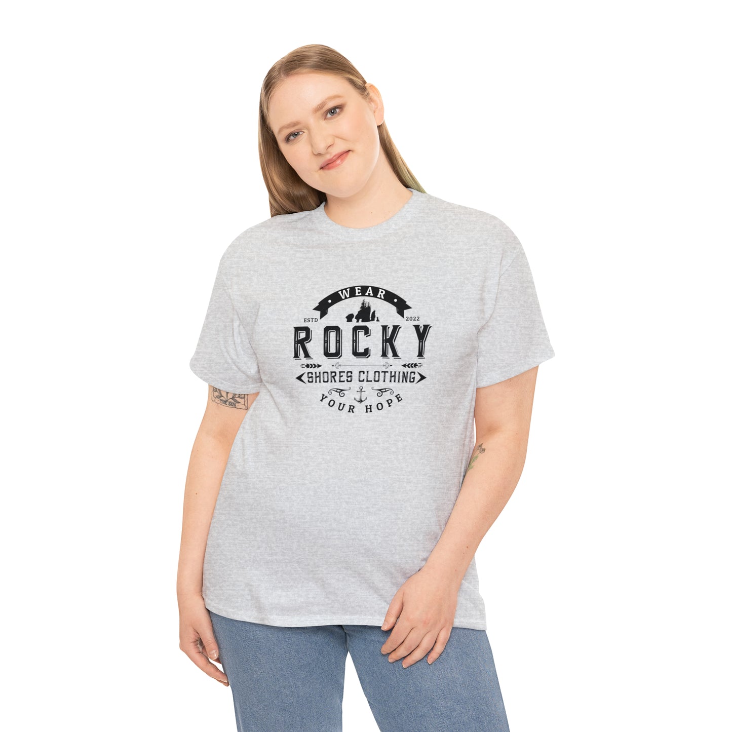 Introducing the Rocky Shores Vintage Unisex Heavy Cotton Tee: Where Comfort Meets Timeless Style. Step into a world of effortless fashion with the Rocky Shores Vintage Unisex Heavy Cotton Tee, a true essential for every wardrobe. Crafted from 100% cotton (fiber content may vary for different colors), this tee is a symphony of comfort and quality.