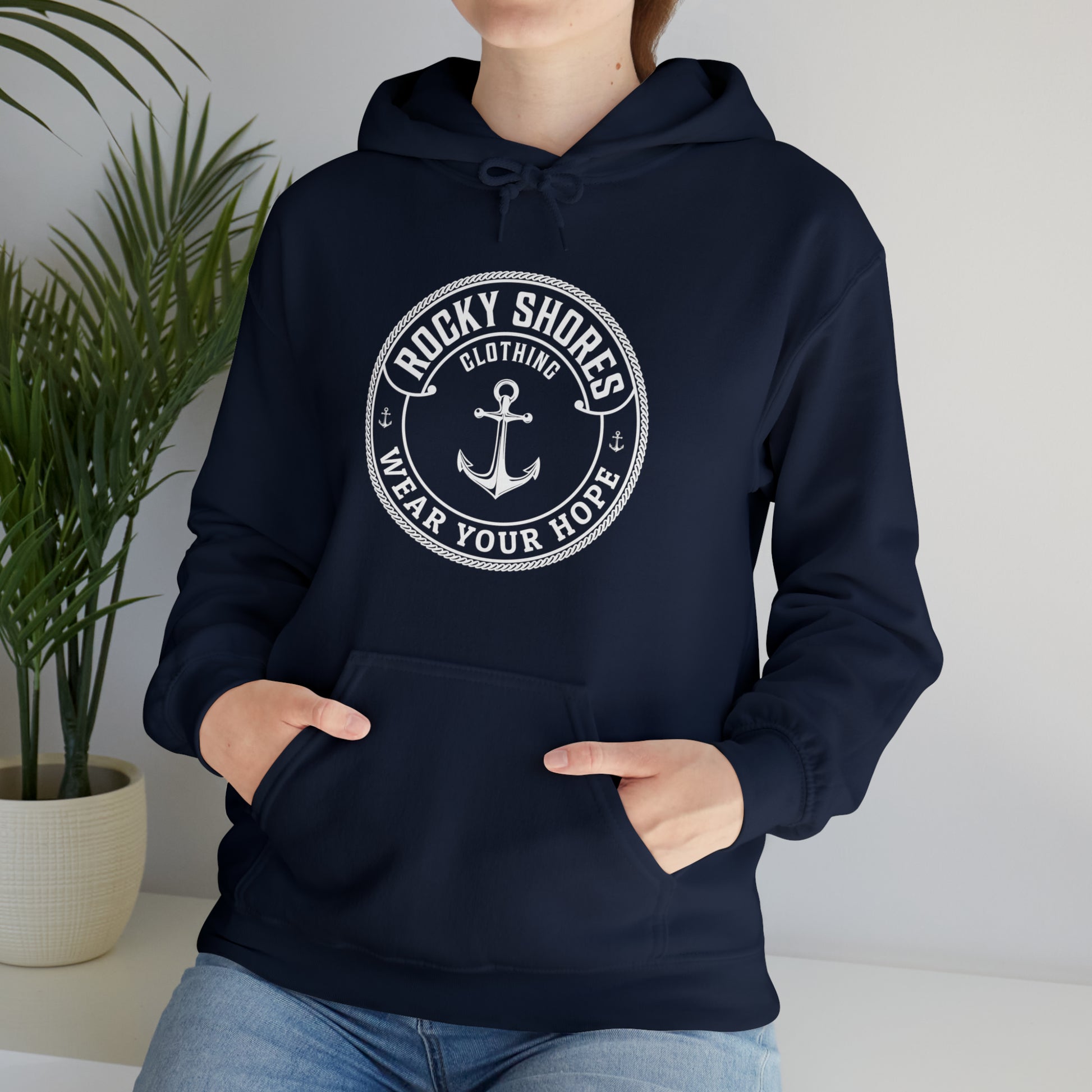 Introducing the Rocky Shores Anchored in Hope Unisex Hoodie – the epitome of comfort and style united. This hoodie goes beyond mere clothing; it's an oasis of relaxation. Skillfully crafted from a rich blend of cotton and polyester, it envelops you in a plush embrace, turning every wear into a moment of cozy warmth and comfort, especially on those chilly days.