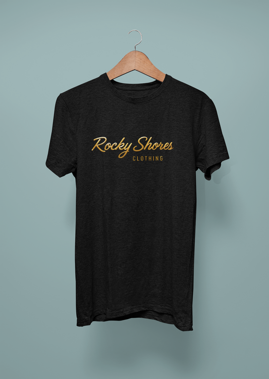 Rocky Shores Clothing – Legacy Gold Script Tee