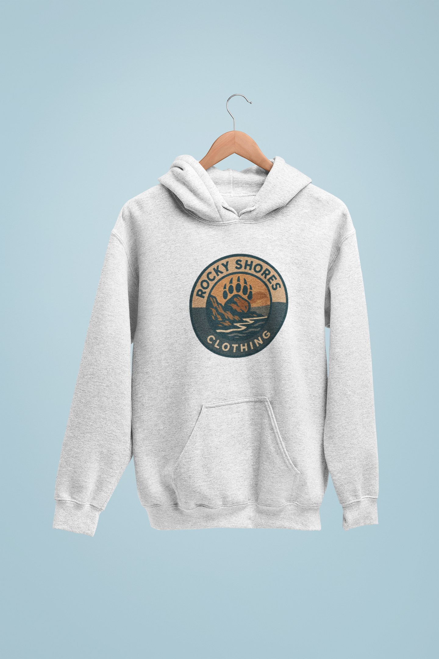 Rocky Shores Clothing Stone Paw Crest Classic Unisex Pullover Hoodie
