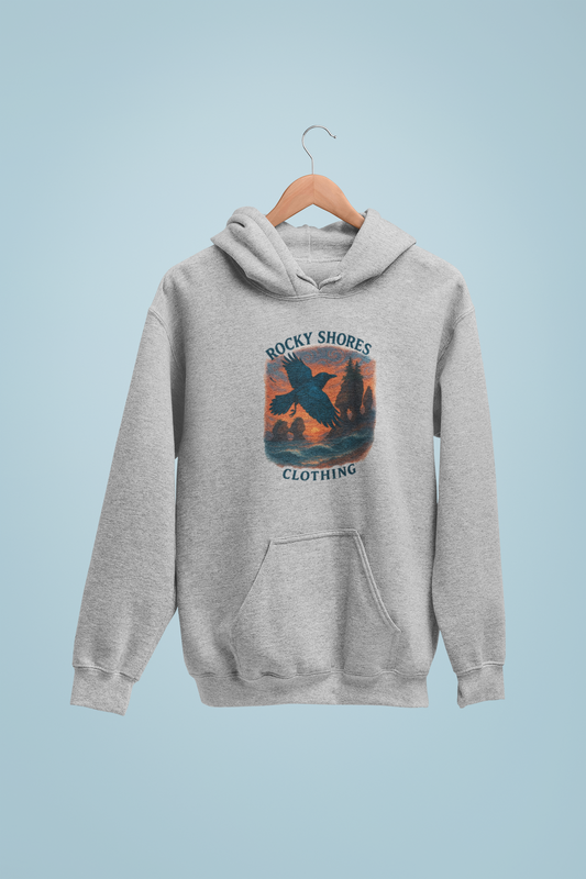 Rocky Shores Clothing Raven’s Flight Classic Unisex Pullover Hoodie