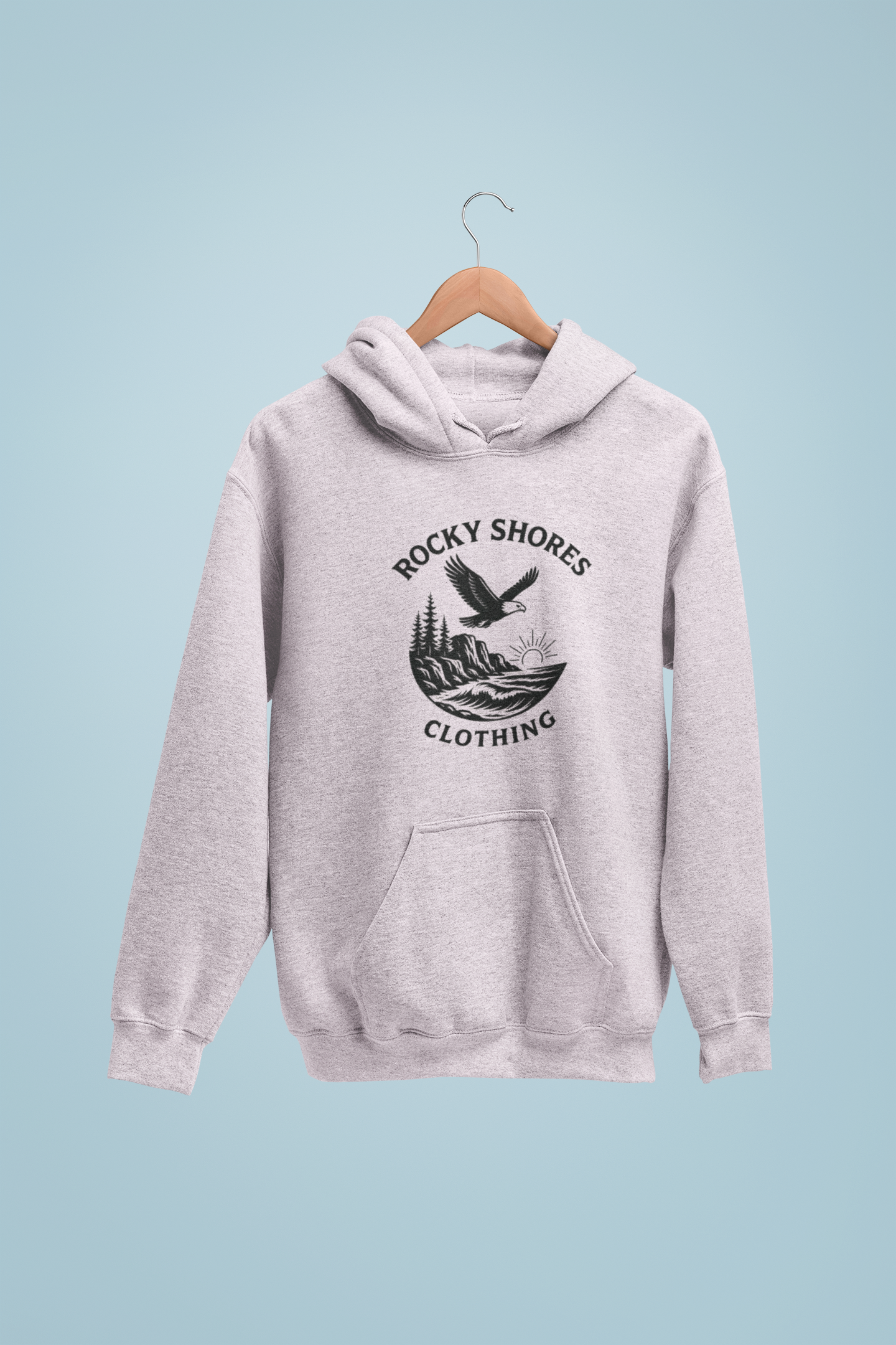 Rocky Shores Clothing Eagle Crest Classic Unisex Pullover Hoodie