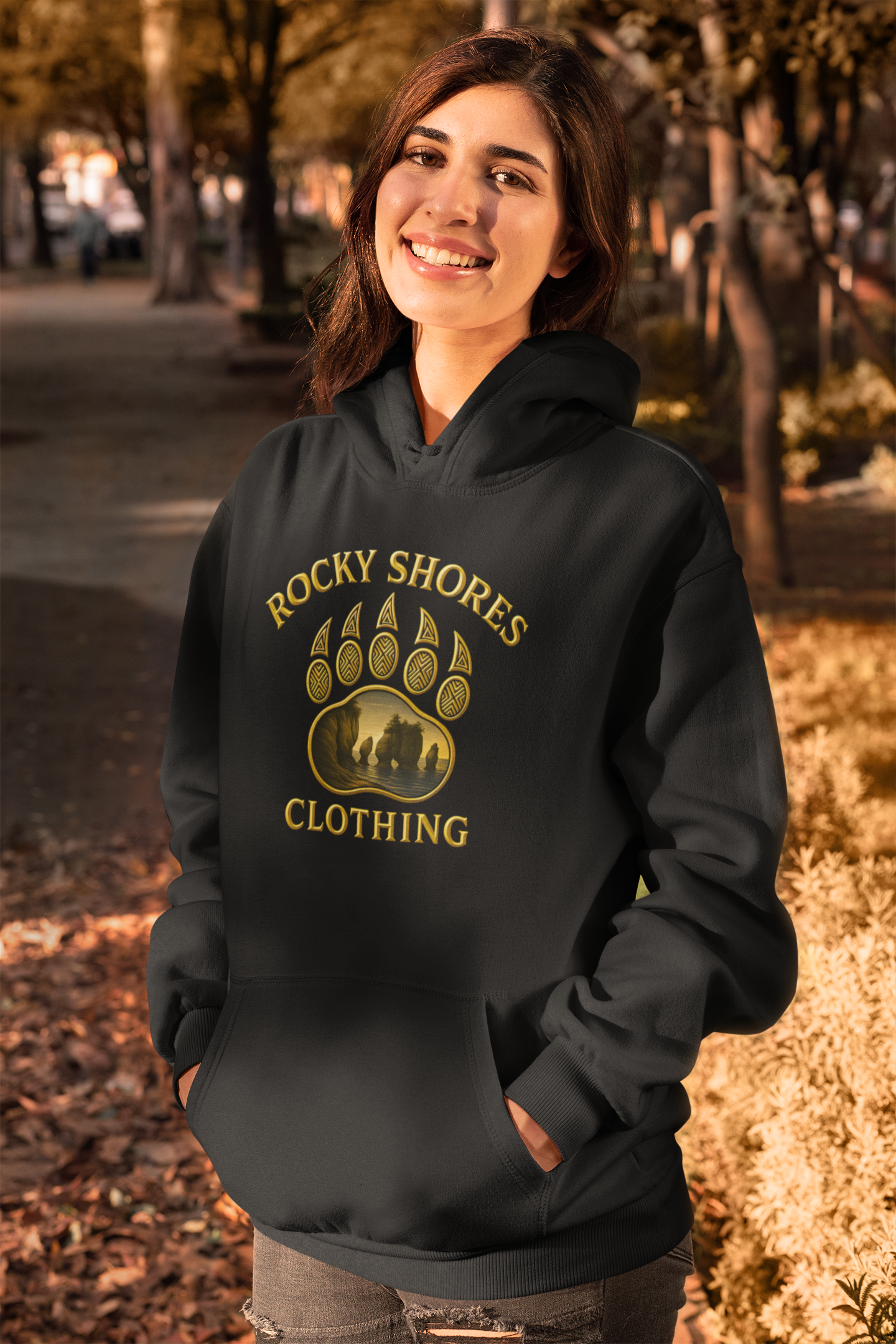 Rocky Shores Clothing Bear Paw Collection Classic Unisex Pullover Hoodie