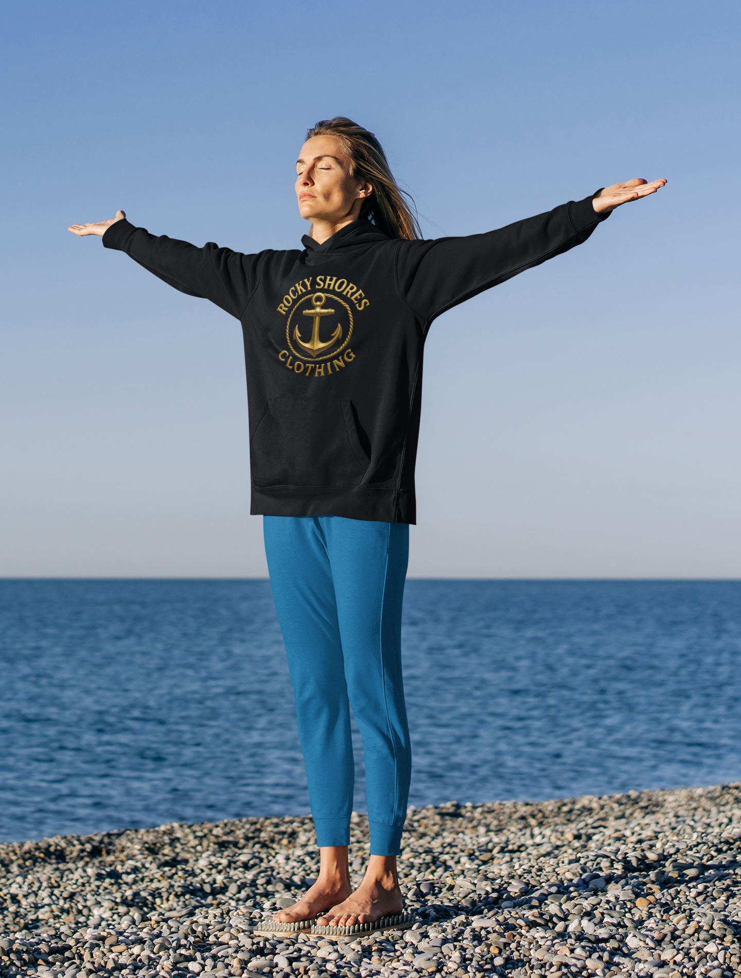 Rocky Shores Clothing Golden Anchor - Classic Unisex Hoodie