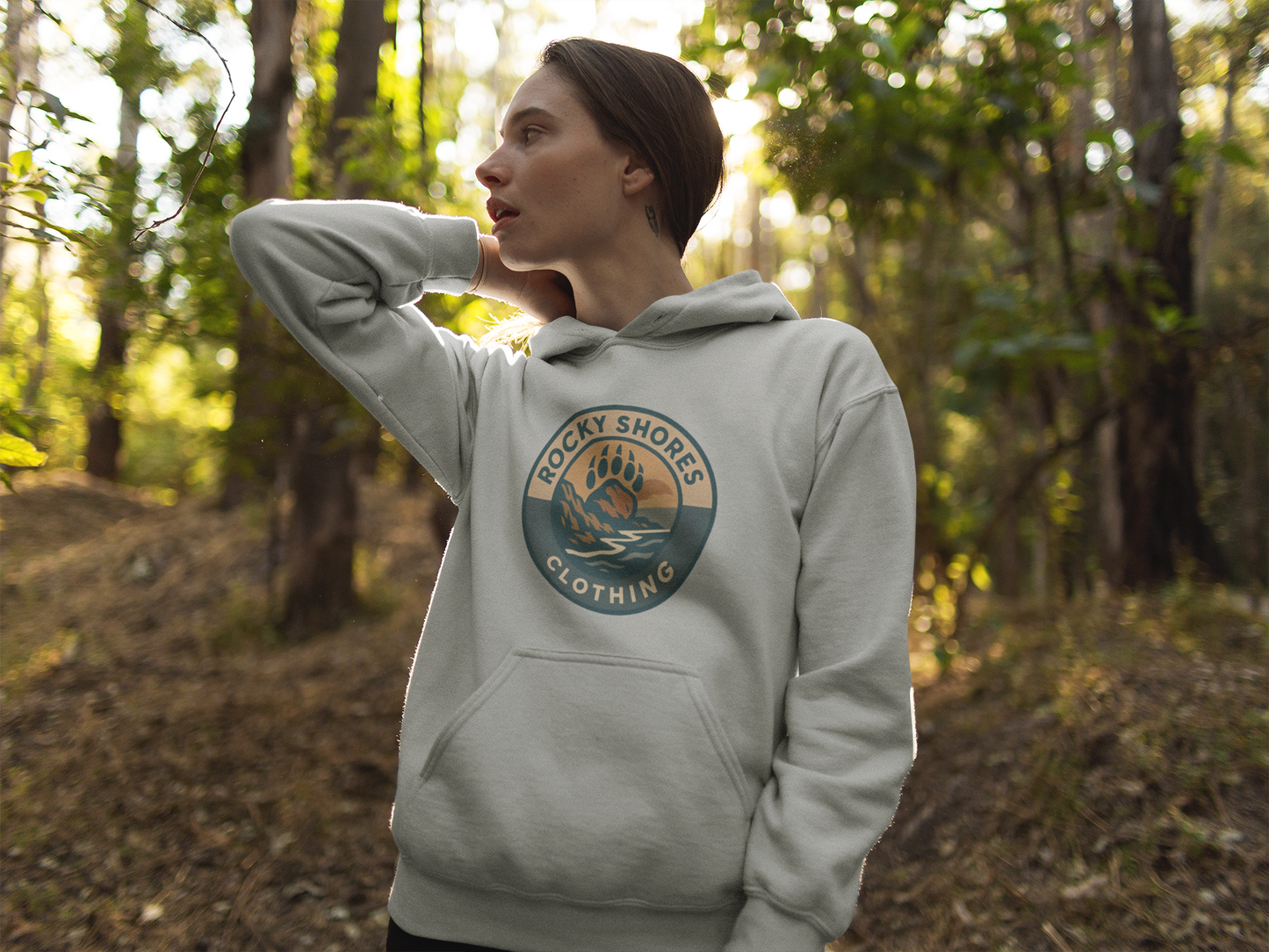 Rocky Shores Clothing Stone Paw Crest Classic Unisex Pullover Hoodie